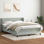vidaXL Sommier à lattes de lit et matelas gris clair 140x210cm velours
