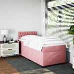 vidaXL Sommier à lattes de lit avec matelas Rose 90x190 cm Velours