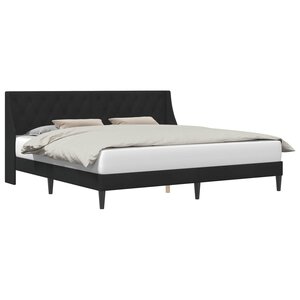 vidaXL Cadre de lit avec tête de lit Noir 180 x 200 cm Velours