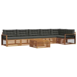vidaXL Ensemble de canapés d'extérieur 7 pc Naturel et Anthracite