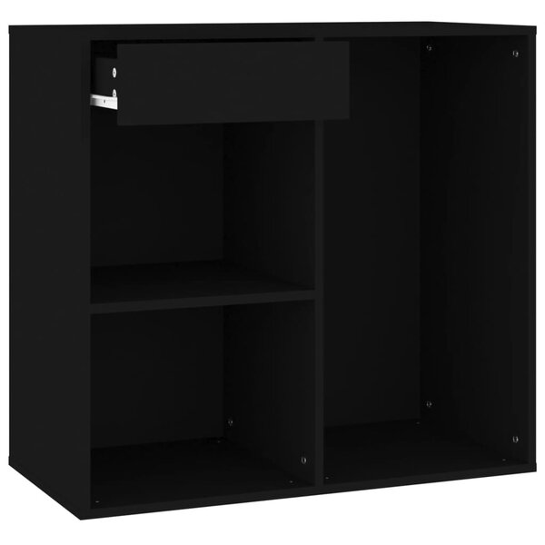 vidaXL Armoire à cosmétiques noir 80x40x75 cm bois d'ingénierie