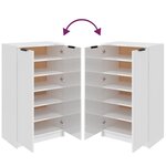 vidaXL Meuble chaussures Blanc brillant 59x35x100 cm Bois d'ingénierie
