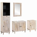 vidaXL Ensemble de mobilier de salle de bain avec tiroir 4 Pièces Blanc