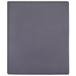 vidaXL Draps-housses Jersey 2 Pièces Anthracite 180x200 cm Coton