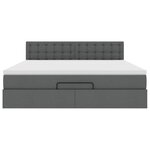 vidaXL Lit ottoman avec matelas et LED Gris foncé 180x200 cm tissu
