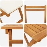 vidaXL Ensemble Bistro Pliable 5 Pièces avec Coussins en Bois Massif d'Acacia