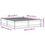vidaXL Cadre de lit sans matelas cire marron 200x200cm bois pin massif