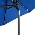 vidaXL Parasol de jardin LED mât en acier bleu azuré 225x225x212 cm