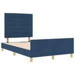 vidaXL Cadre de lit avec tête de lit Bleu 140 x 190 cm tissu