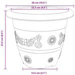 vidaXL Pots de plantes 6 Pièces Noir Ø 26 x 21.5 cm Plastique