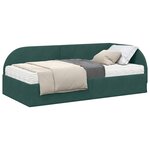 vidaXL Cadre de lit d'angle avec matelas 2 pc Vert foncé 80 x 200 cm