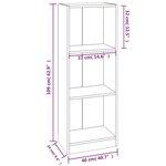 vidaXL Bibliothèque 3 niveaux Chêne fumé 40x24x109cm Bois d'ingénierie