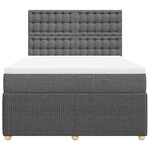 vidaXL Sommier à lattes de lit avec matelas Gris foncé 140x200cm Tissu