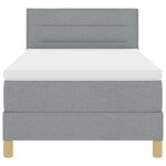vidaXL Lit avec sommier et matelas Gris clair 90x200 cm Tissu