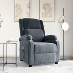 vidaXL Fauteuil de massage Gris foncé velours