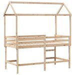 vidaXL Lit superposé et échelle et toit 90x190 cm bois de pin massif
