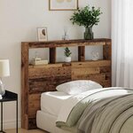 vidaXL Cabinet de Tête de Lit avec LED Bois ancien 120 x 17 x 102 cm