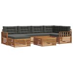 vidaXL Ensemble de canapés d'extérieur 7 pc Naturel et Anthracite