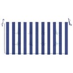 vidaXL Coussin de banc de jardin rayures bleues et blanches 120x50x3cm