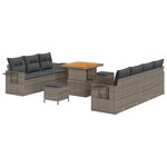 vidaXL Ensemble de canapé de jardin 10 Pièces Gris 80 x 80 x 71 cm