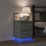 vidaXL Cabinet de chevet avec tiroir avec 2 Pièces Gris 39 x 34.5 x 50 cm