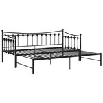 vidaXL Cadre de canapé-lit extensible sans matelas Noir Métal 90x200cm