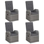 vidaXL Ensemble à manger de jardin 5 Pièces Gris