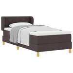 vidaXL Lit à ressorts avec matelas Marron foncé 90 x 190 cm tissu