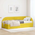 vidaXL Cadre de lit d'angle avec matelas 2 Pièces Jaune Velours