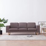 vidaXL Canapé à 3 places tissu taupe