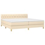 vidaXL Sommier à lattes de lit avec matelas Crème 200x200 cm Tissu