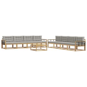vidaXL Ensemble de canapés d'extérieur 9 Pièces Blanc et gris clair