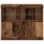 vidaXL Meuble de rangement avec lumières LED Bois ancien 81x37x67 cm