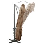 vidaXL Parasol de jardin en porte-à-faux avec double toit taupe