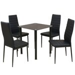 vidaXL Ensemble table et chaise de salle à manger 5 pièces noir