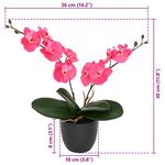 vidaXL Plante d'orchidée artificielle Rouge 36 x 10 x 30 cm