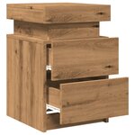 vidaXL Table de chevet avec LED chêne artisanal bois d'ingénierie