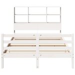 vidaXL Lit bibliothèque sans matelas blanc 160x200 cm bois pin massif