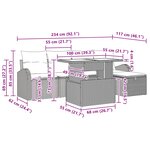 vidaXL Ensemble de canapé de jardin 6 Pièces Marron Poly rotin
