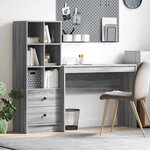 vidaXL Bureau avec rangement 2 Pièces Sonoma gris 100 x 40 x 76 cm