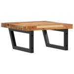 vidaXL Étagère de vasque murale acier et bois massif d'acacia