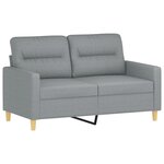 vidaXL Canapé 2 places avec oreillers gris clair 120 cm tissu