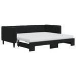 vidaXL Lit de jour avec gigogne et matelas noir 90x190 cm velours