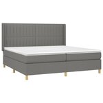vidaXL Sommier à lattes de lit avec matelas Gris foncé 200x200cm Tissu