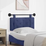 vidaXL Tête de lit suspendue Avec lumière LED Bleu police Velours