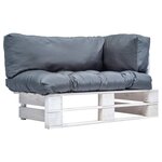 vidaXL Canapé de jardin palette avec coussins gris pinède