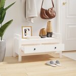 vidaXL Banc d'entrée Blanc 80x40x43 cm Bois de pin massif