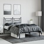 vidaXL Cadre de lit métal sans matelas avec tête de lit noir 120x200cm