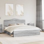 vidaXL Cadre de lit Gris Sonoma 180 x 200 cm Pin massif