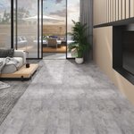 vidaXL Planches de plancher PVC 4 46 m² 3 mm Autoadhésif Marron ciment